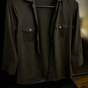 J. McLaughlin Black Button-Up Shirt